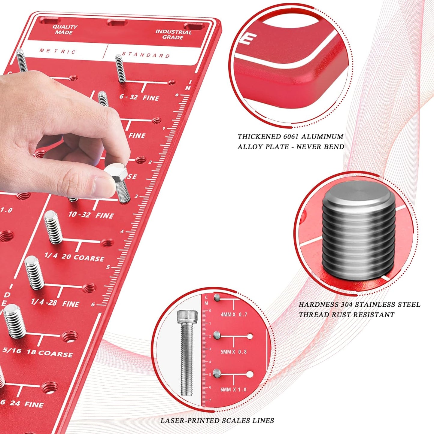 Free Shipping-Nut and Bolt Thread Checker