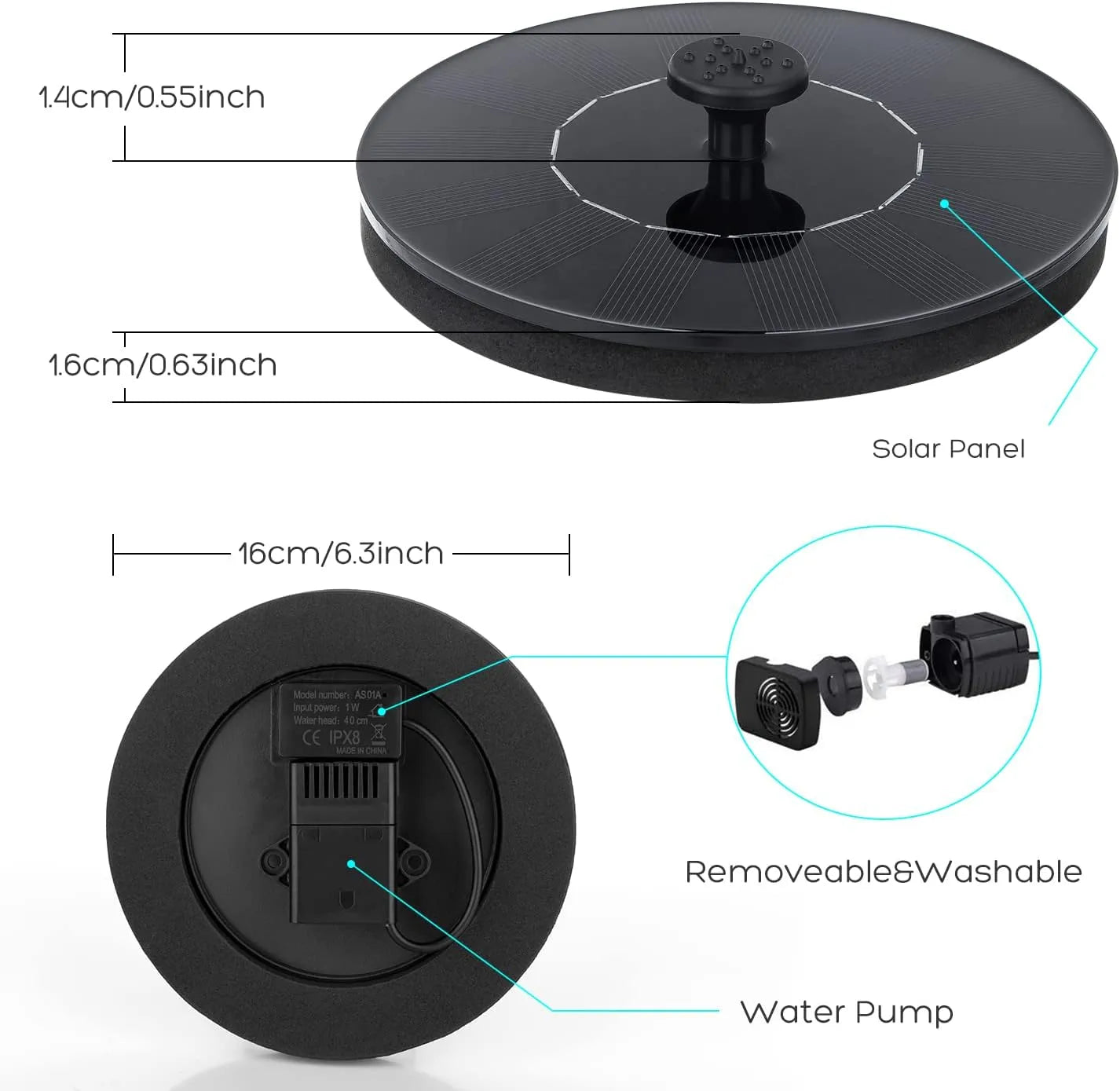 Solar Powered Water Fountain